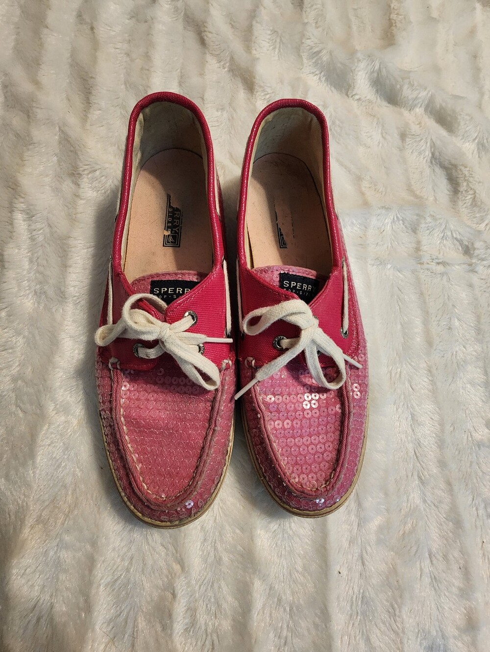 SPERRY pink Sequin Boat Shoes